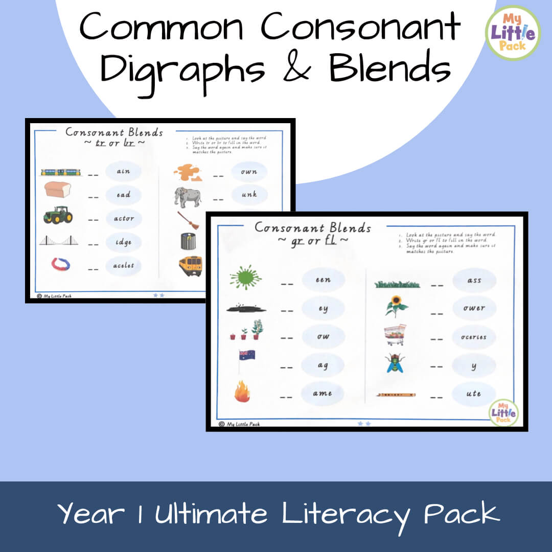 Common Consonant Digraphs & Blends Activities