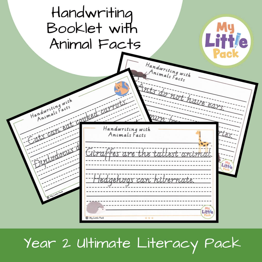 Handwriting Booklet with Lines & Animal Facts